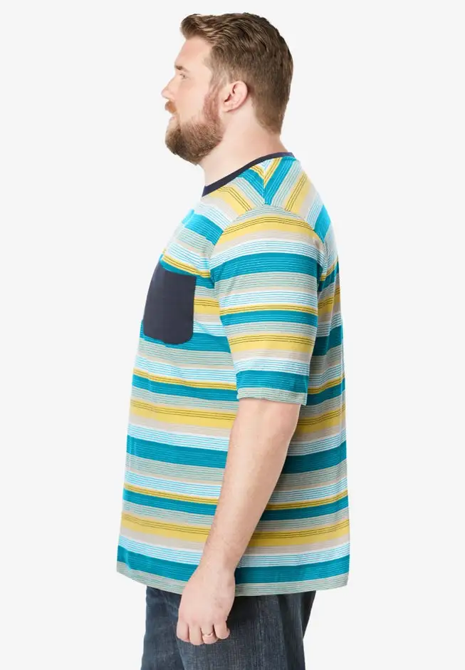 Shrink-Less Lightweight Pocket Crewneck T-Shirt