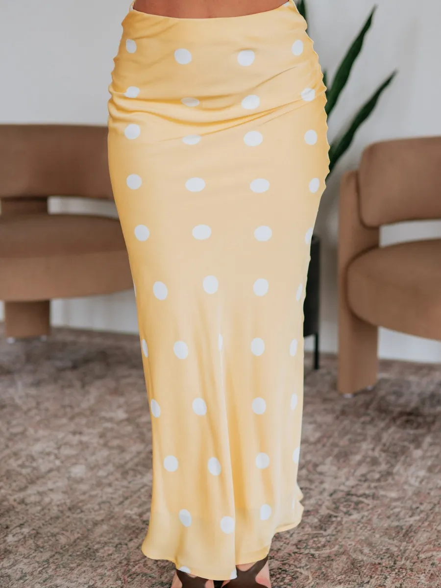 Retro Polka Dot Maxi Skirt