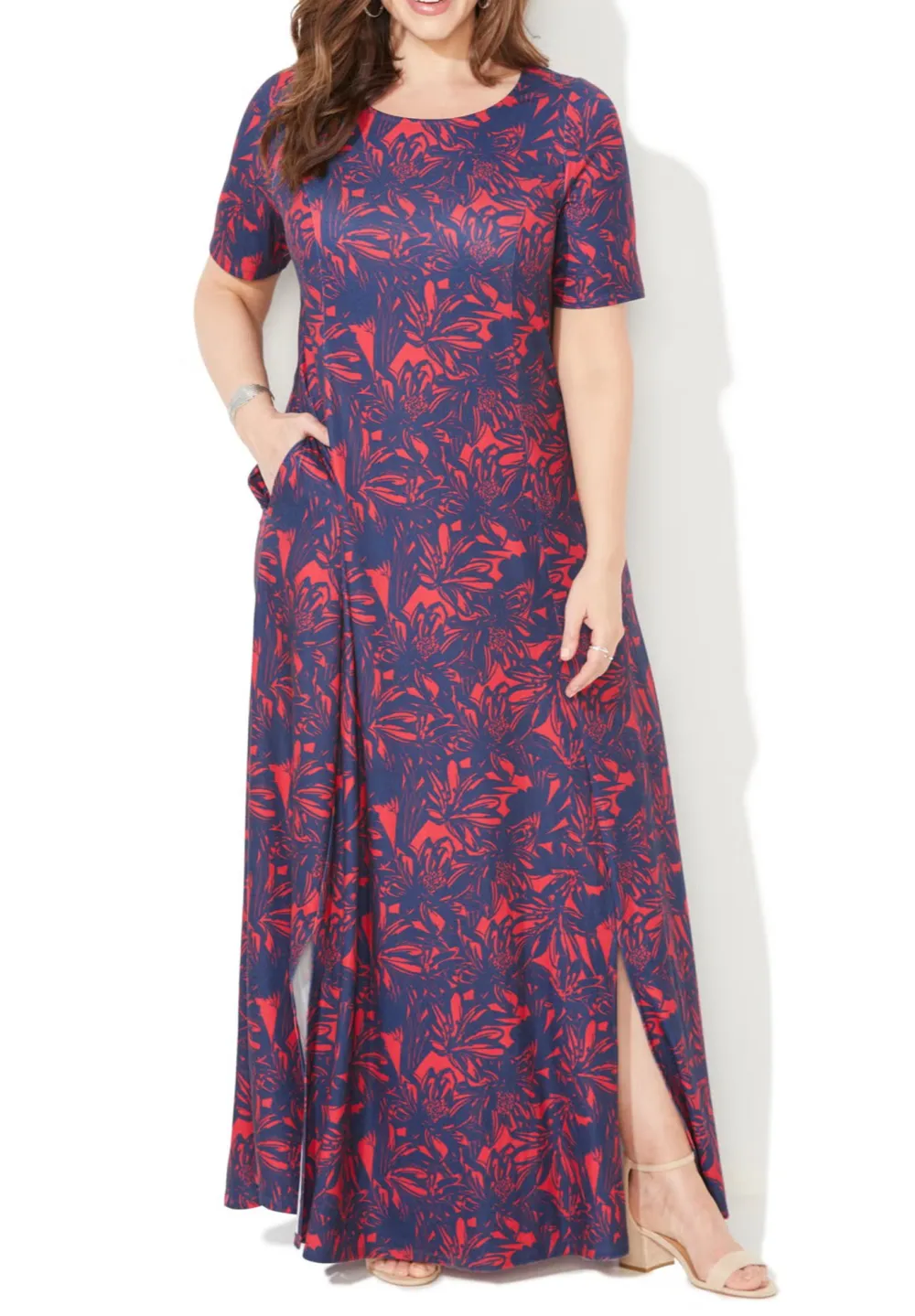 Printed Slit Dress
