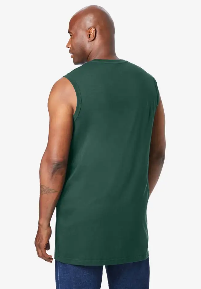 Shrink-Less Longer-Length Lightweight Muscle Pocket Tee