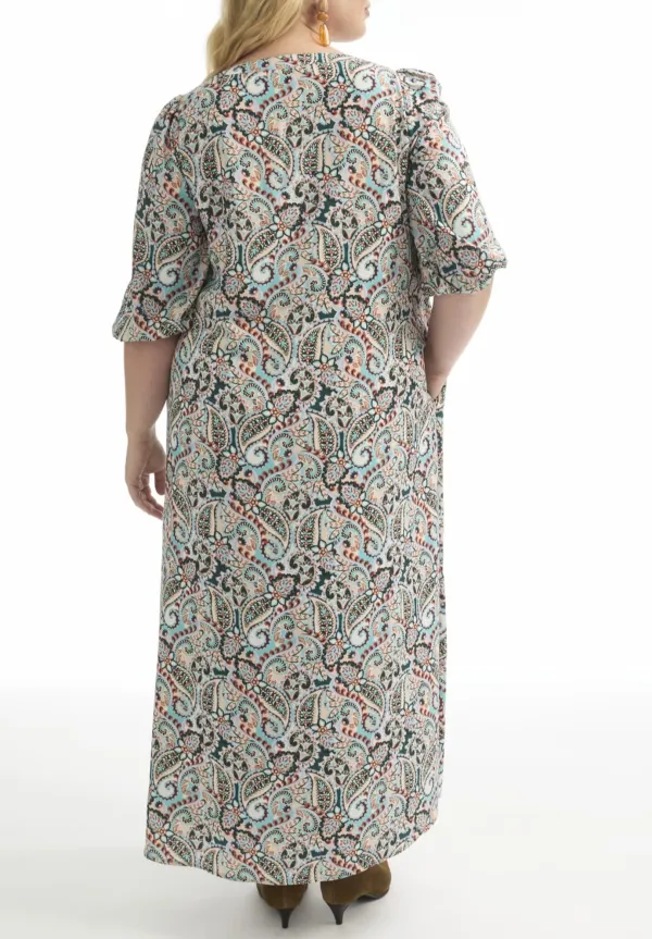 Printed V-Neck Dress