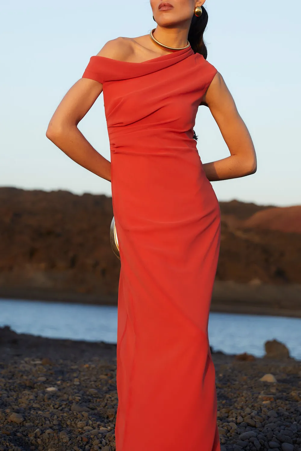 Off-shoulder Slim Fit Marguerite Dress