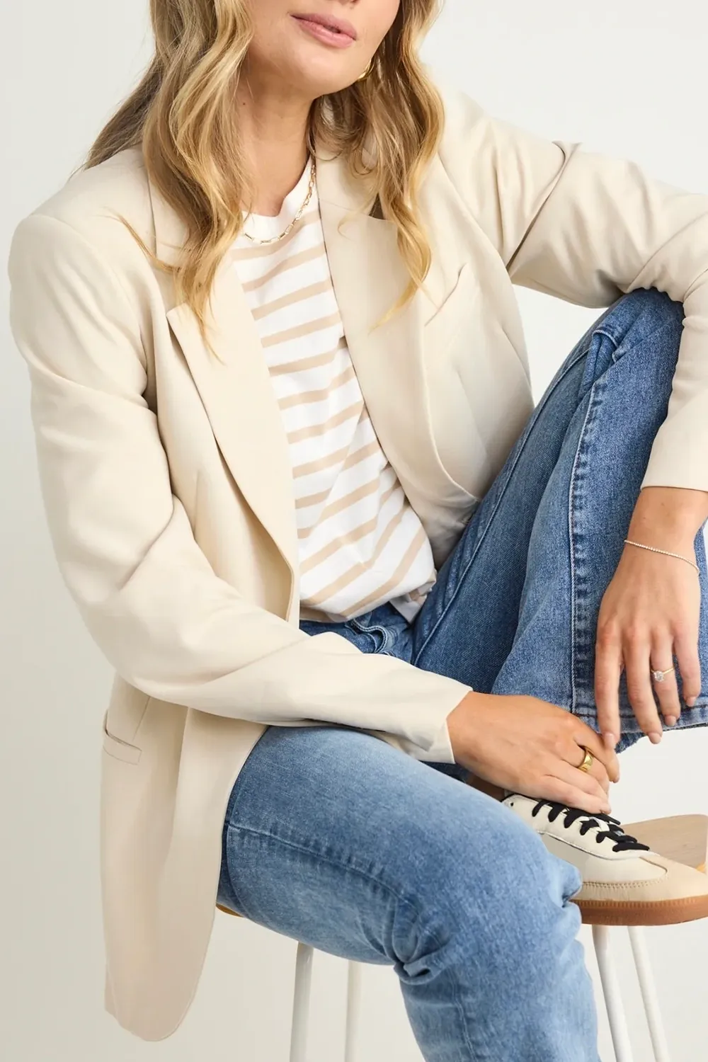 Lapel Single Breasted Blazer
