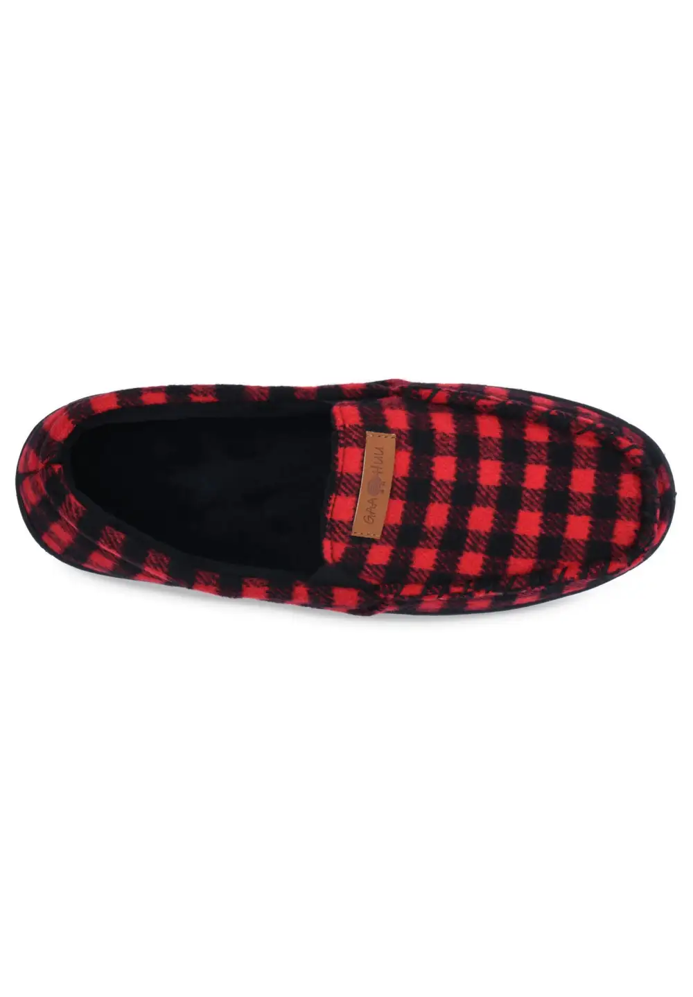 Mens Holiday Plaid Mocassin Slipper With Velour Lining