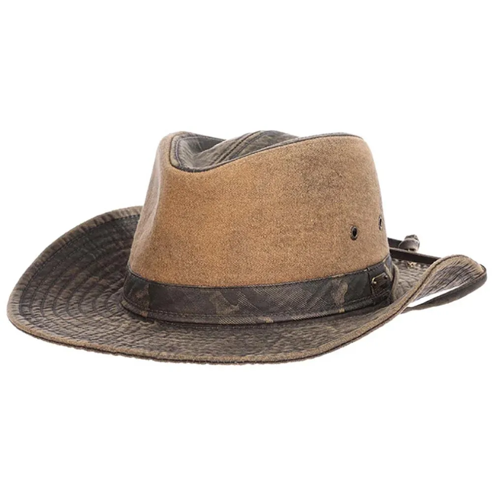 Cloth Safari Hat with Camo Band