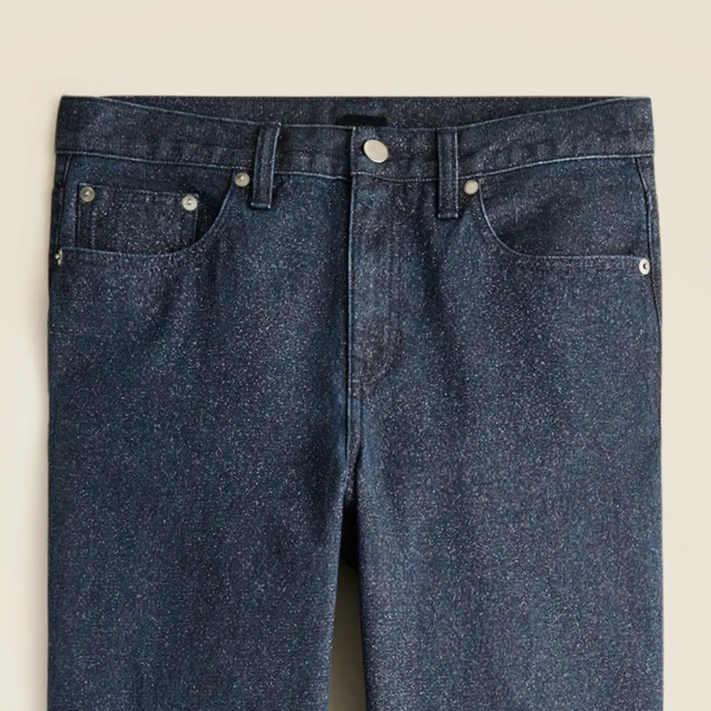 Mid-rise Straight Jean Metallic Threads Rigid