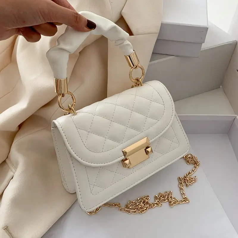Faux Leather Chain Strap Crossbody Bag