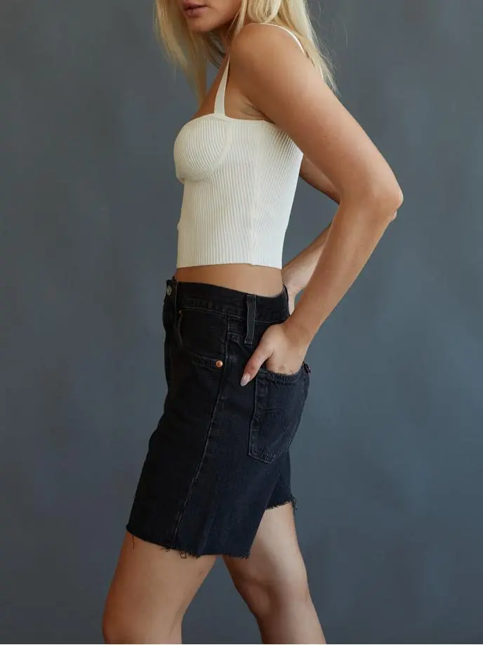 Levi's 501 Mid Thigh Shorts Lunar Black