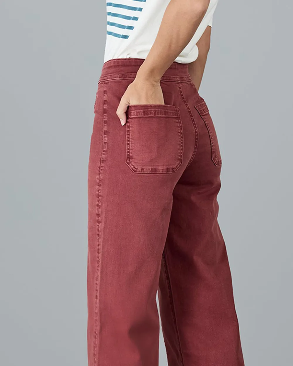 Tomato High Rise Wide Cropped Pant