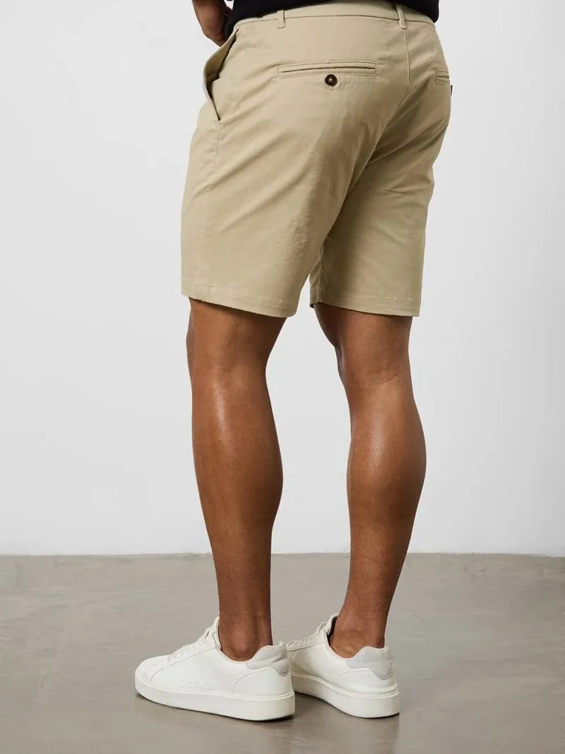 Khaki Mid Length Casual Shorts