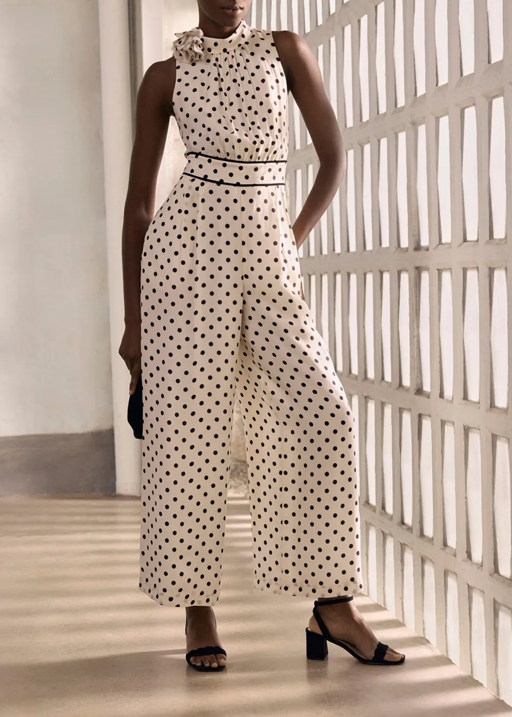 French Romantic Polka Dot Women's Jumpsuit