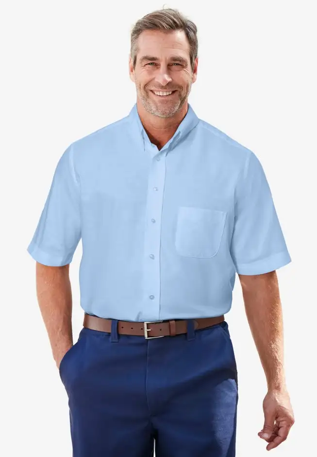 Wrinkle-Free Short-Sleeve Oxford Dress Shirt