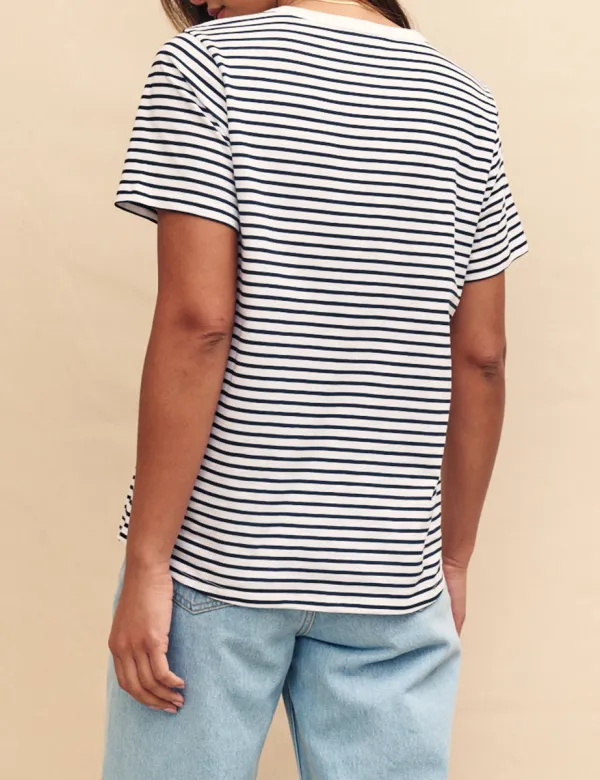 Striped Easy Fit Crew Neck T-shirt