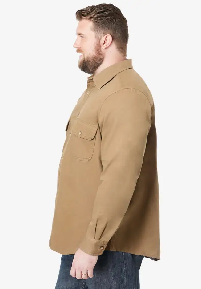 Long Sleeve Denim and Twill Shirt