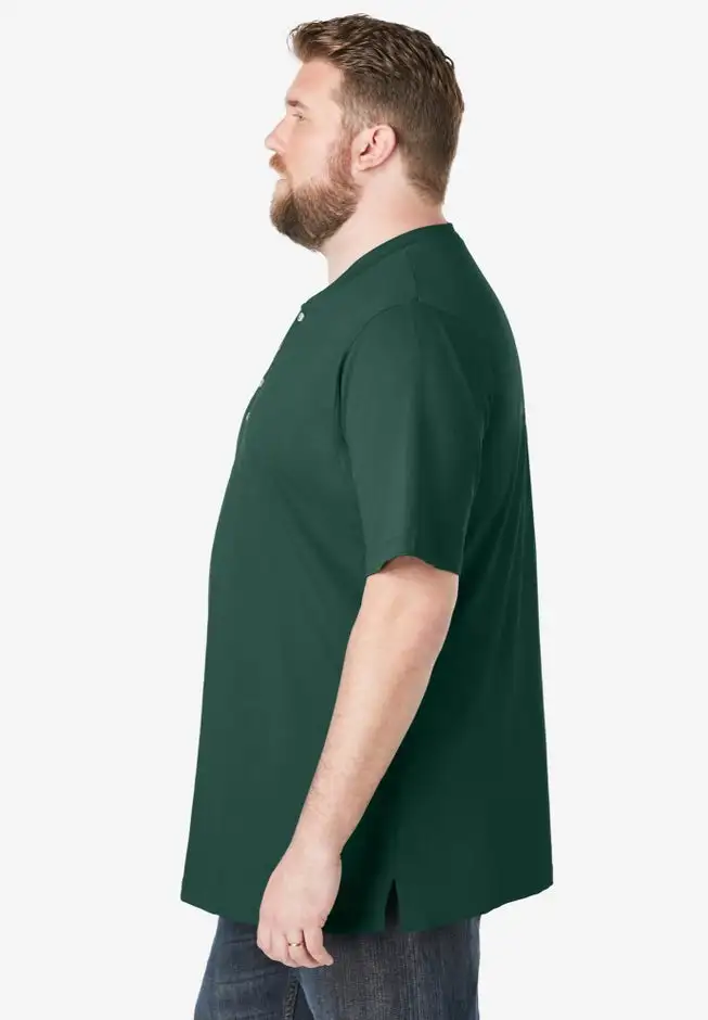 Shrink-Less Lightweight Henley T-Shirt