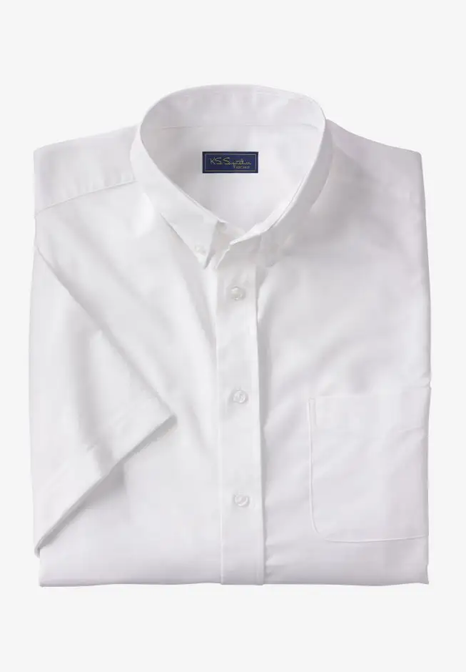Wrinkle-Free Short-Sleeve Oxford Dress Shirt