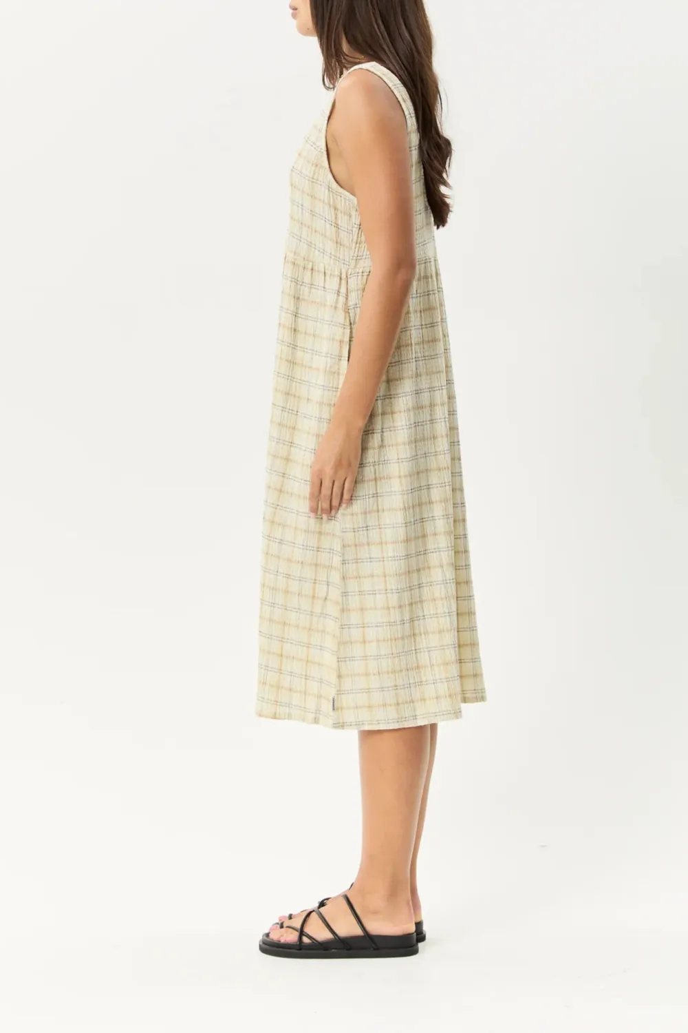 Tank Check Daily Loose Simple Plaid Dresses