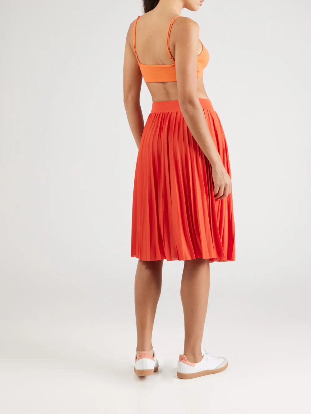 Plain Colored Casual Style Pleated Skirt