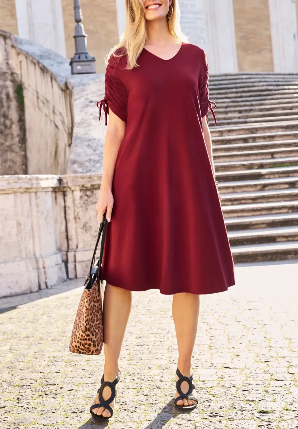 Drawstring Sleeve Dress