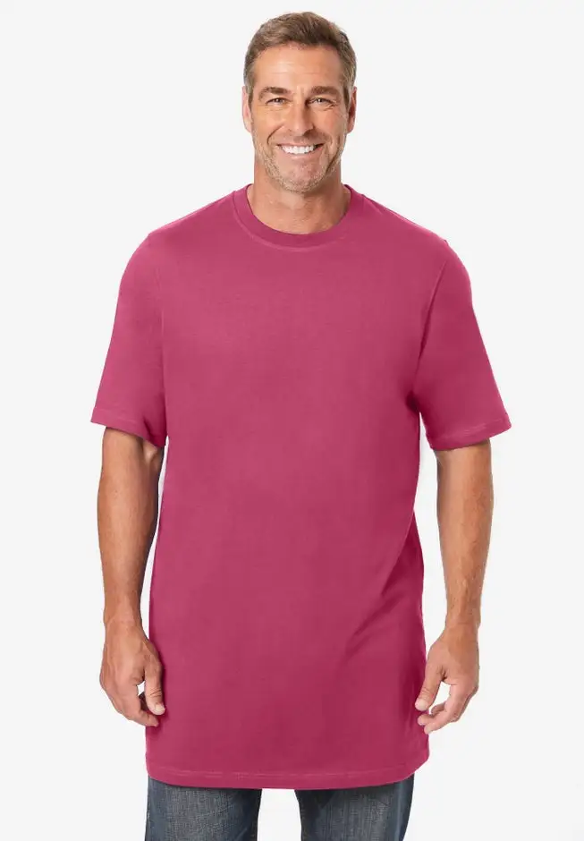 Shrink-Less Lightweight Longer-Length Crewneck T-Shirt