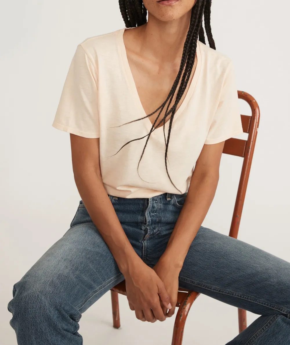 Soft Touch V - Neck Jersey Tee