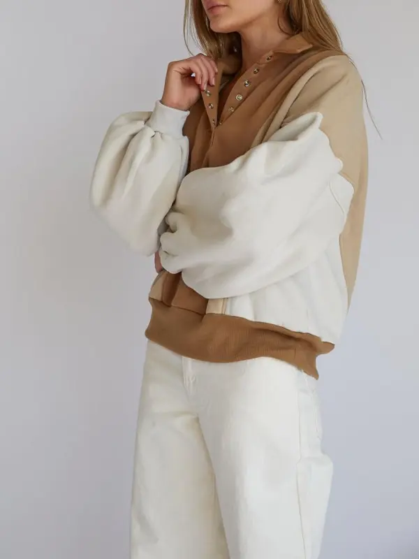 Ivy Quarter Button Pullover Sweatshirt