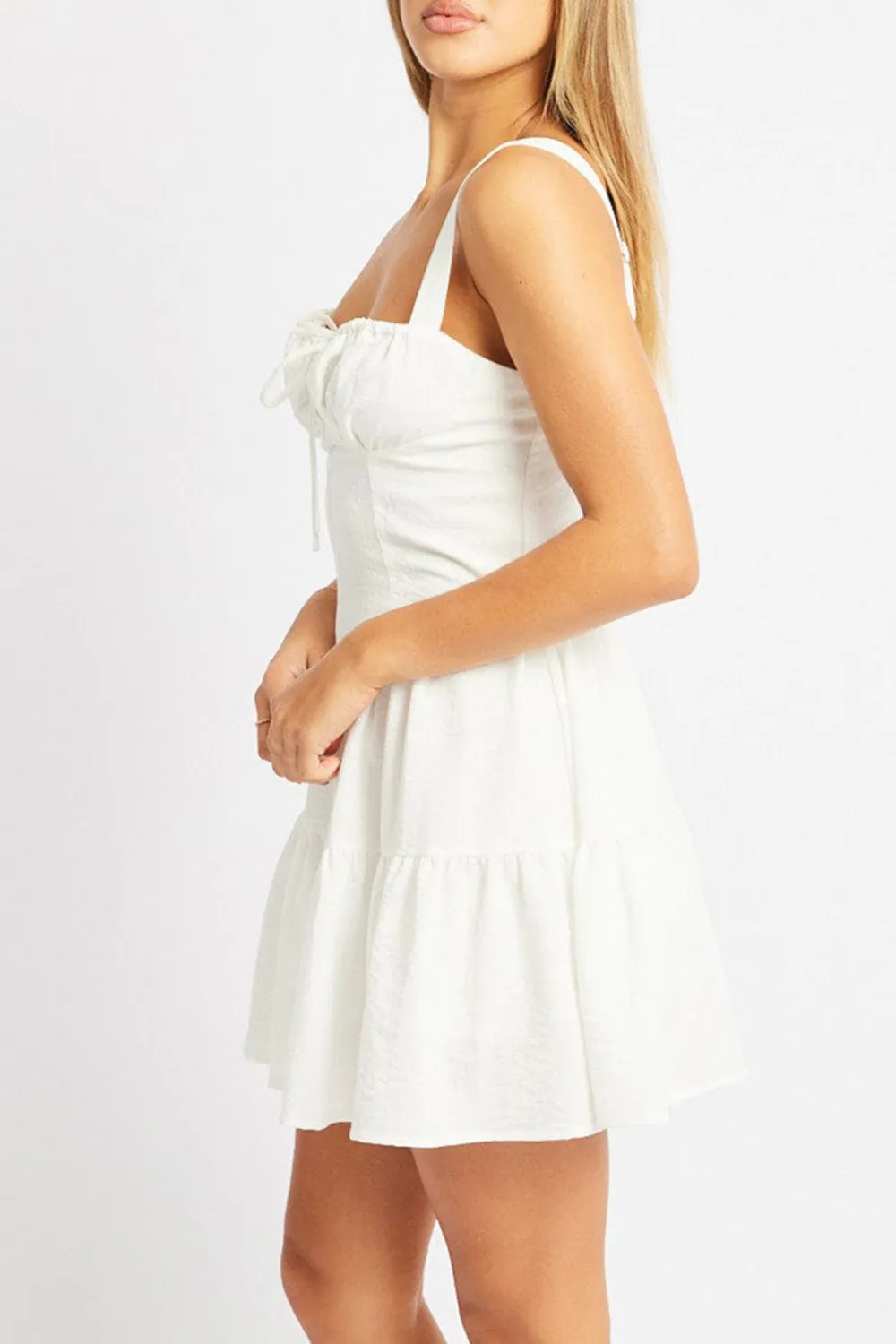 White Fit And Flare Dress Mini
