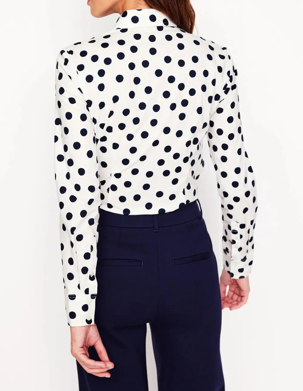Black and White Polka - Dot Blouse