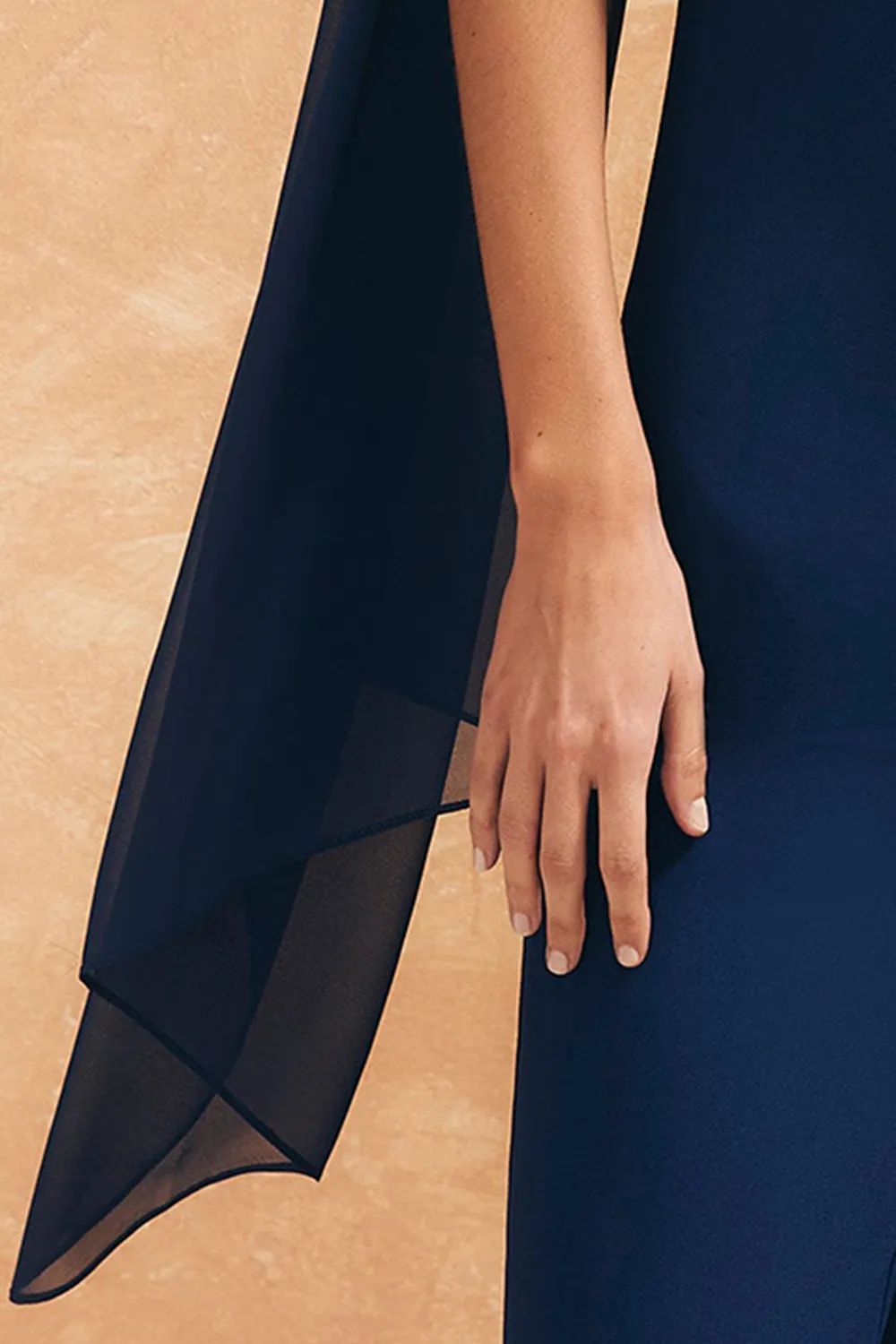 Navy Slight Stretch Tosca Shawl