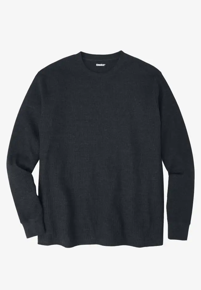 Waffle-knit Thermal Crewneck Tee