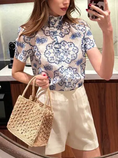 Embroidered Boho Button Shirt