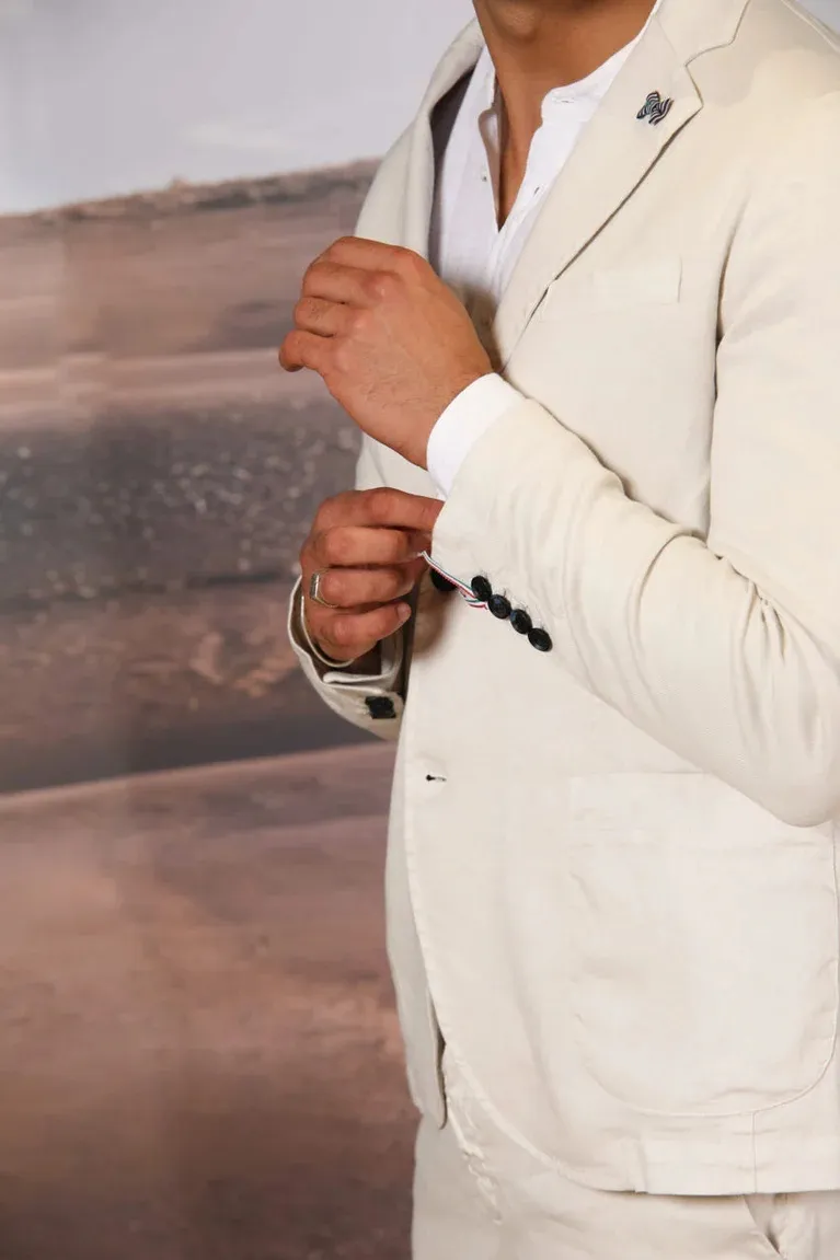Off-white Men's Cotton and Linen Twill Suit Jacket