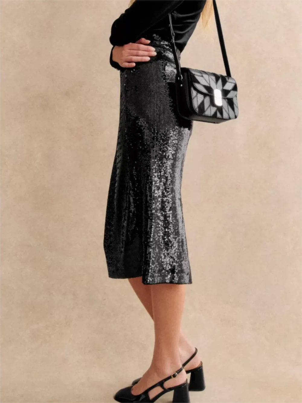 Polyester High Waist Skirt