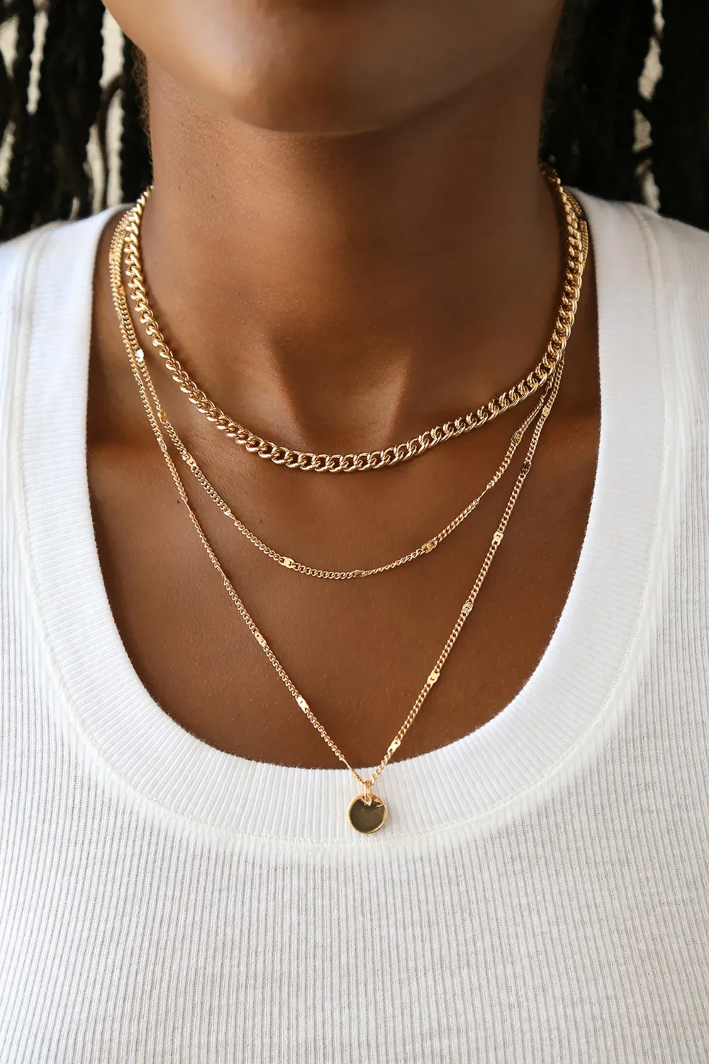 Artistic Design Stacked Three-Layer Necklace