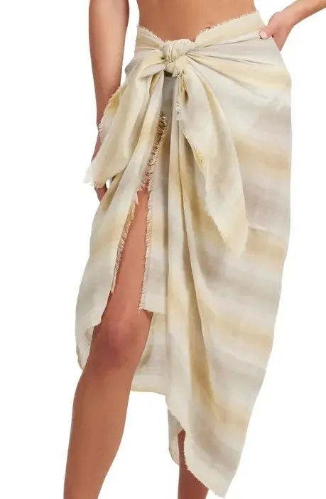 Ombré Stripe Cotton Gauze Scarf