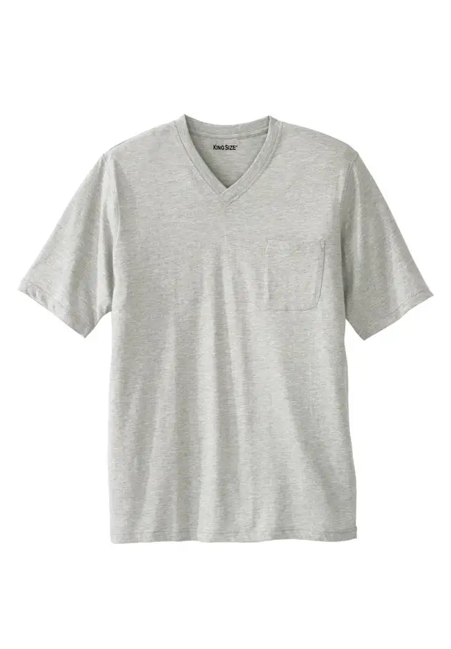 Shrink-Less Lightweight V-Neck Pocket T-Shirt