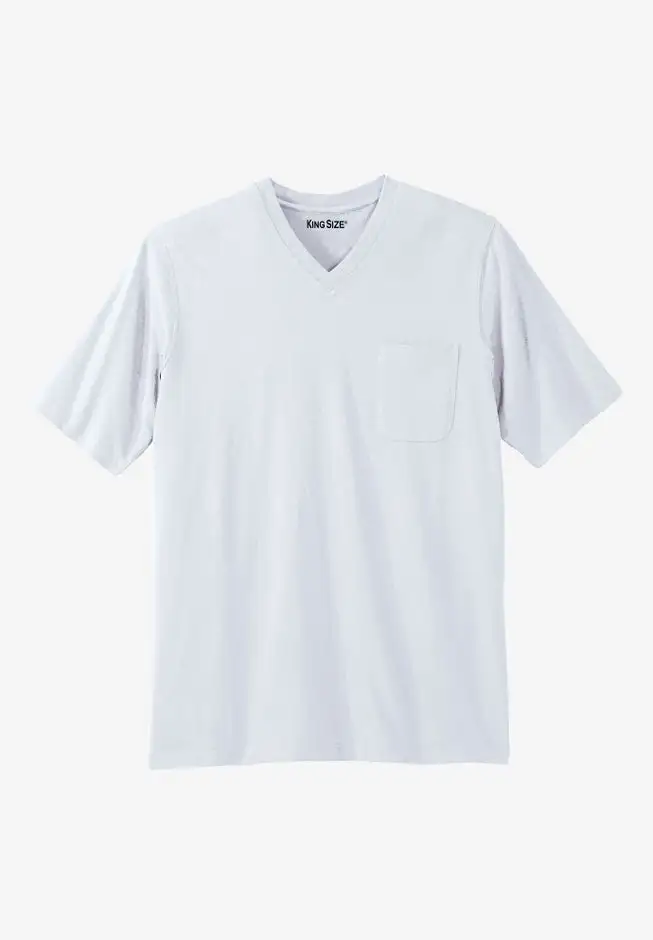Shrink-Less Lightweight V-Neck Pocket T-Shirt