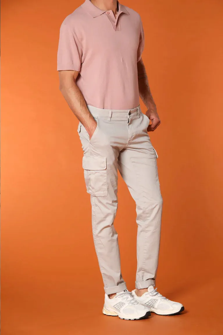 Light Gray Men's Slim Fit Cotton Stretch Overalls