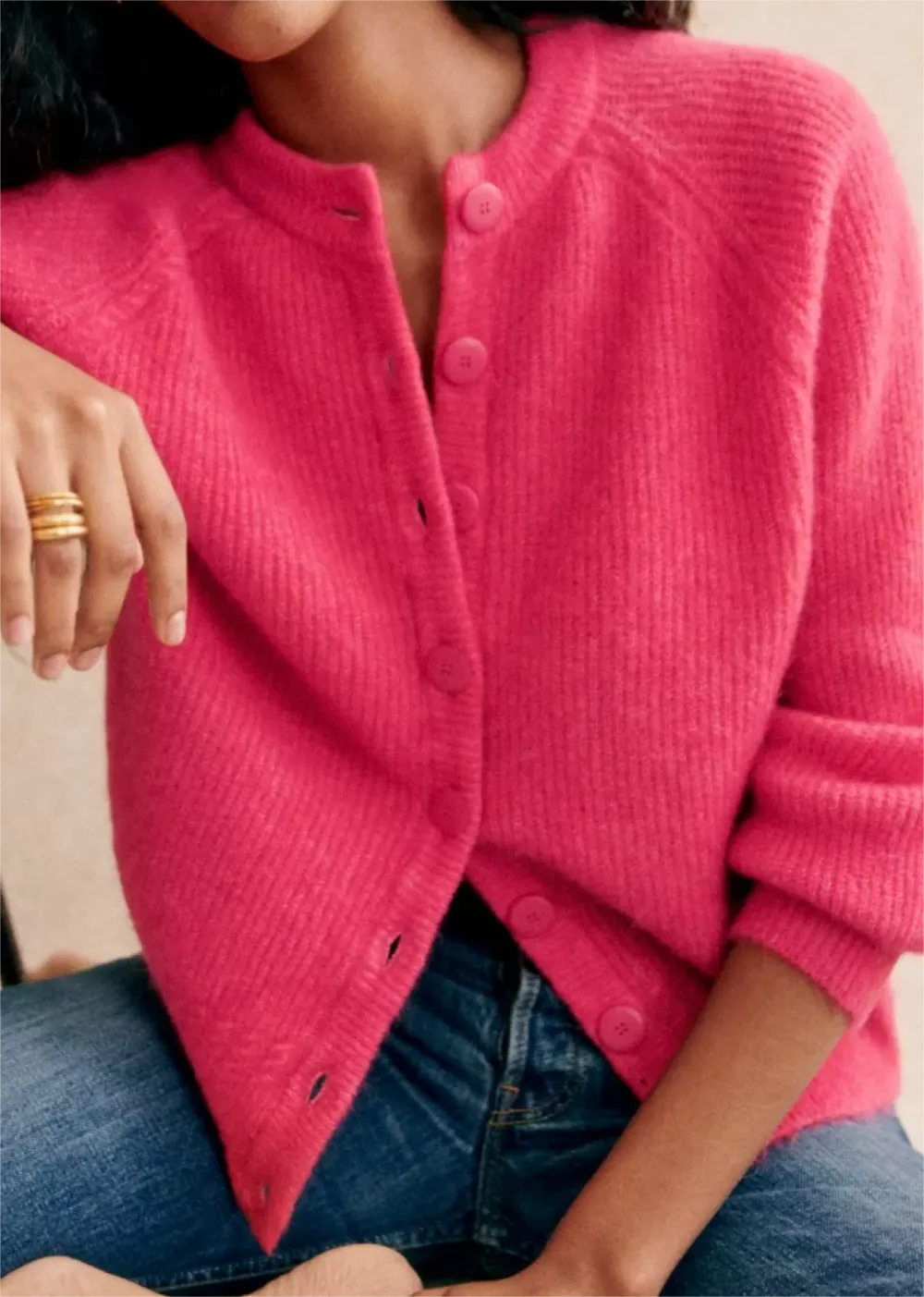 Casual Style Cardigan Knitwear