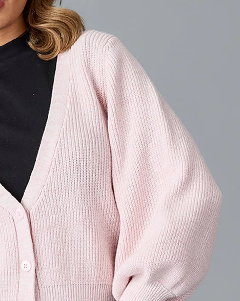 Pink Long Sleeves Open Front Cardigan