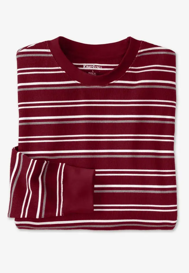 Waffle-knit Thermal Crewneck Tee