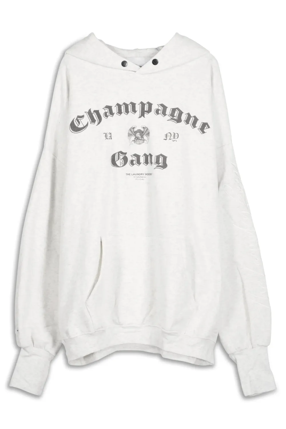 White Round Neck Classic Minimalist Breathable Loose Hoodie