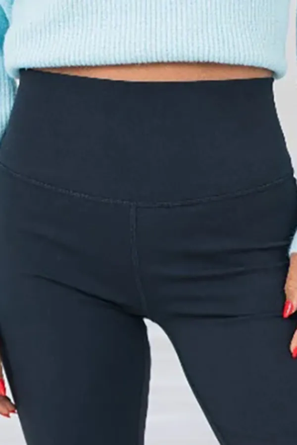 Black Flare Knit Leggings