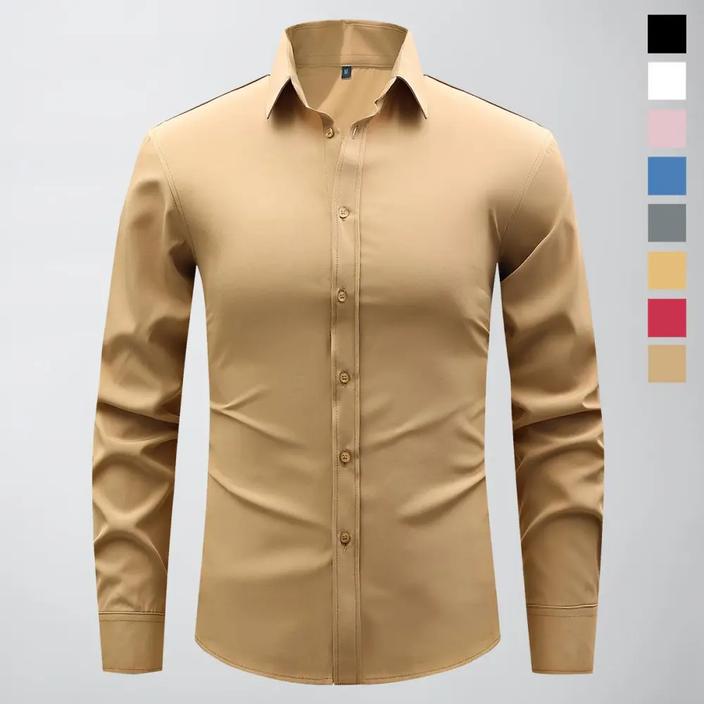 Non-Stretch Men’S Slim-Fit Long-Sleeve Shirt