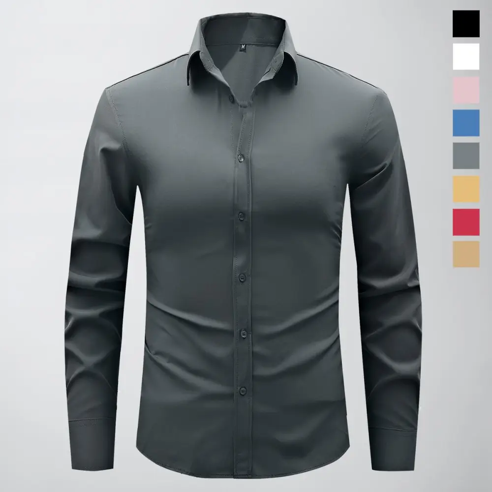 Non-Stretch Men’S Slim-Fit Long-Sleeve Shirt