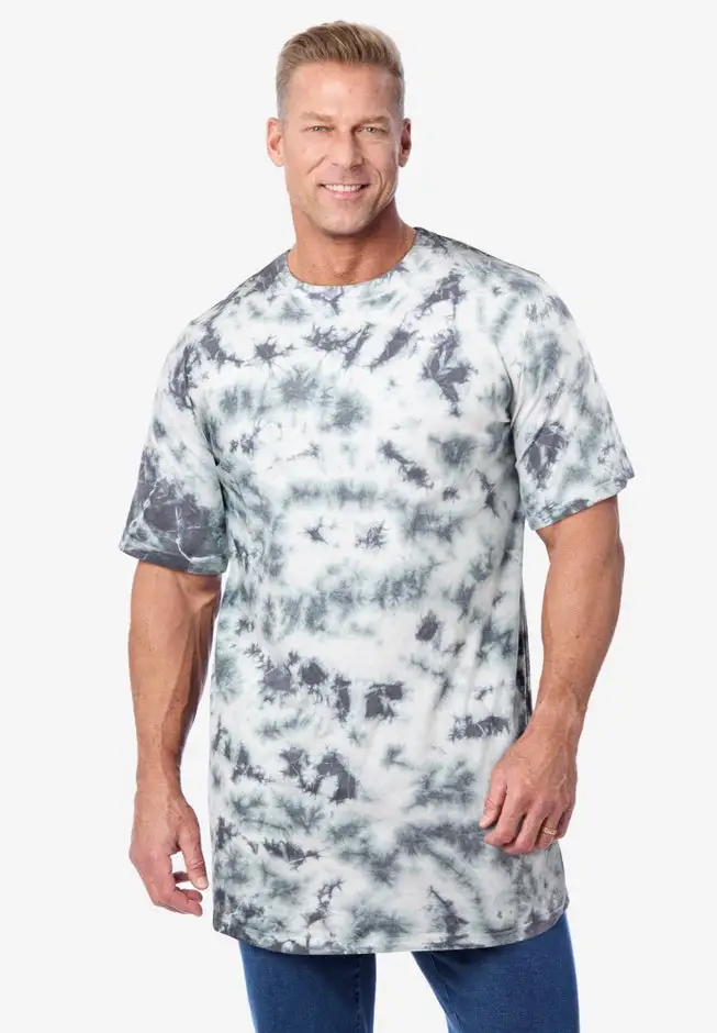 Shrink-Less Lightweight Longer-Length Crewneck T-Shirt