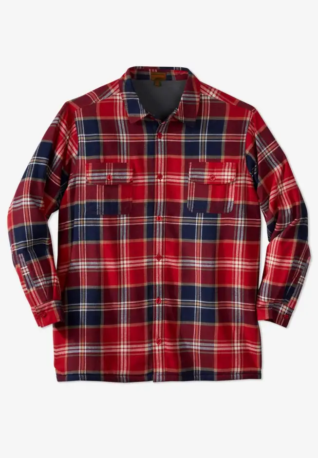 Fleece-Lined Flannel Shirt Jacket