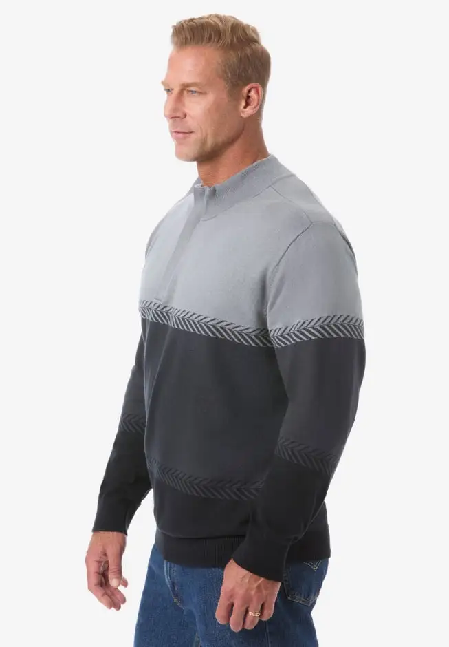 Quarter Zip Mock Neck Lightweight Sweater