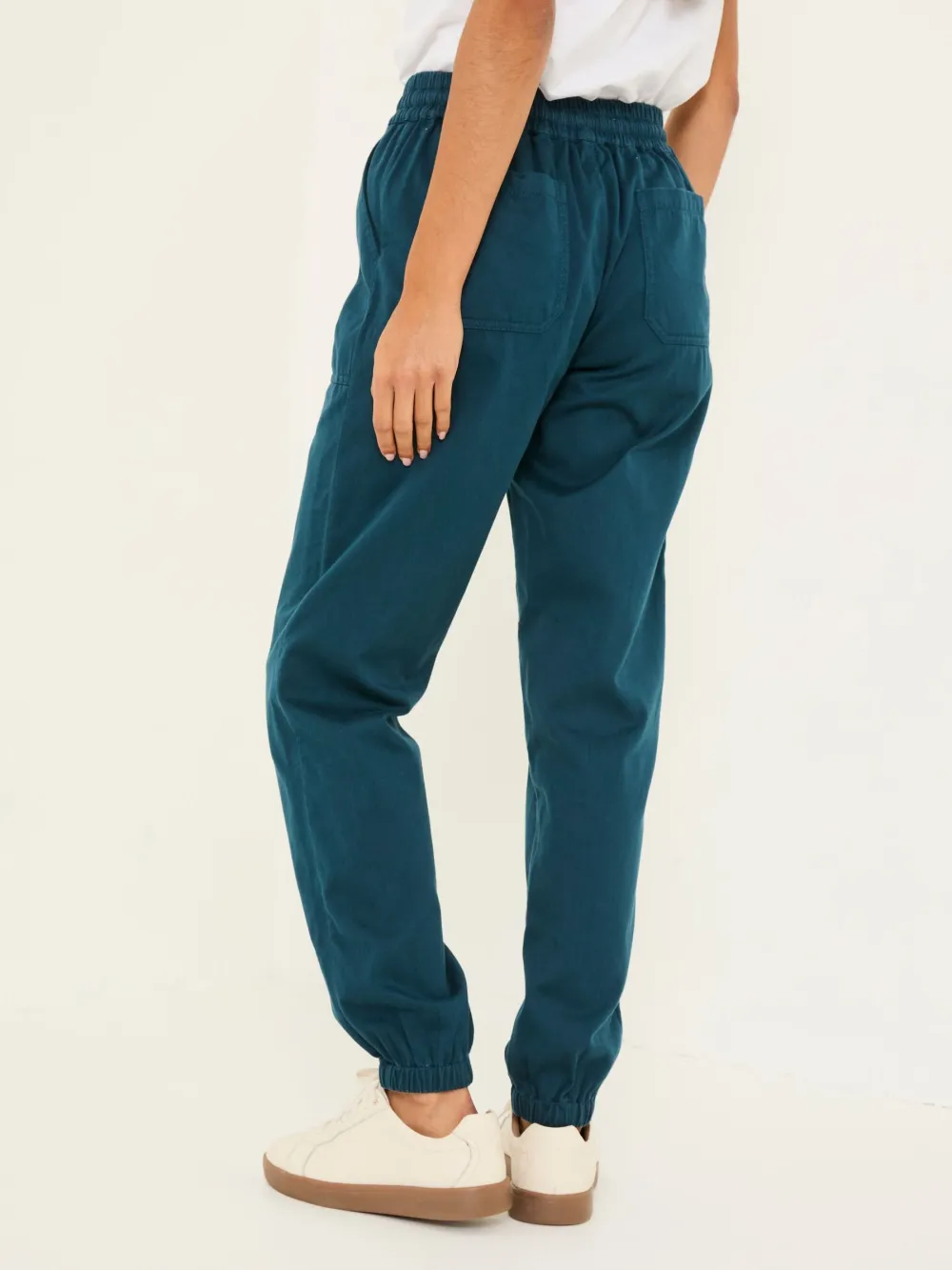 Blue Cuffed Cotton Joggers