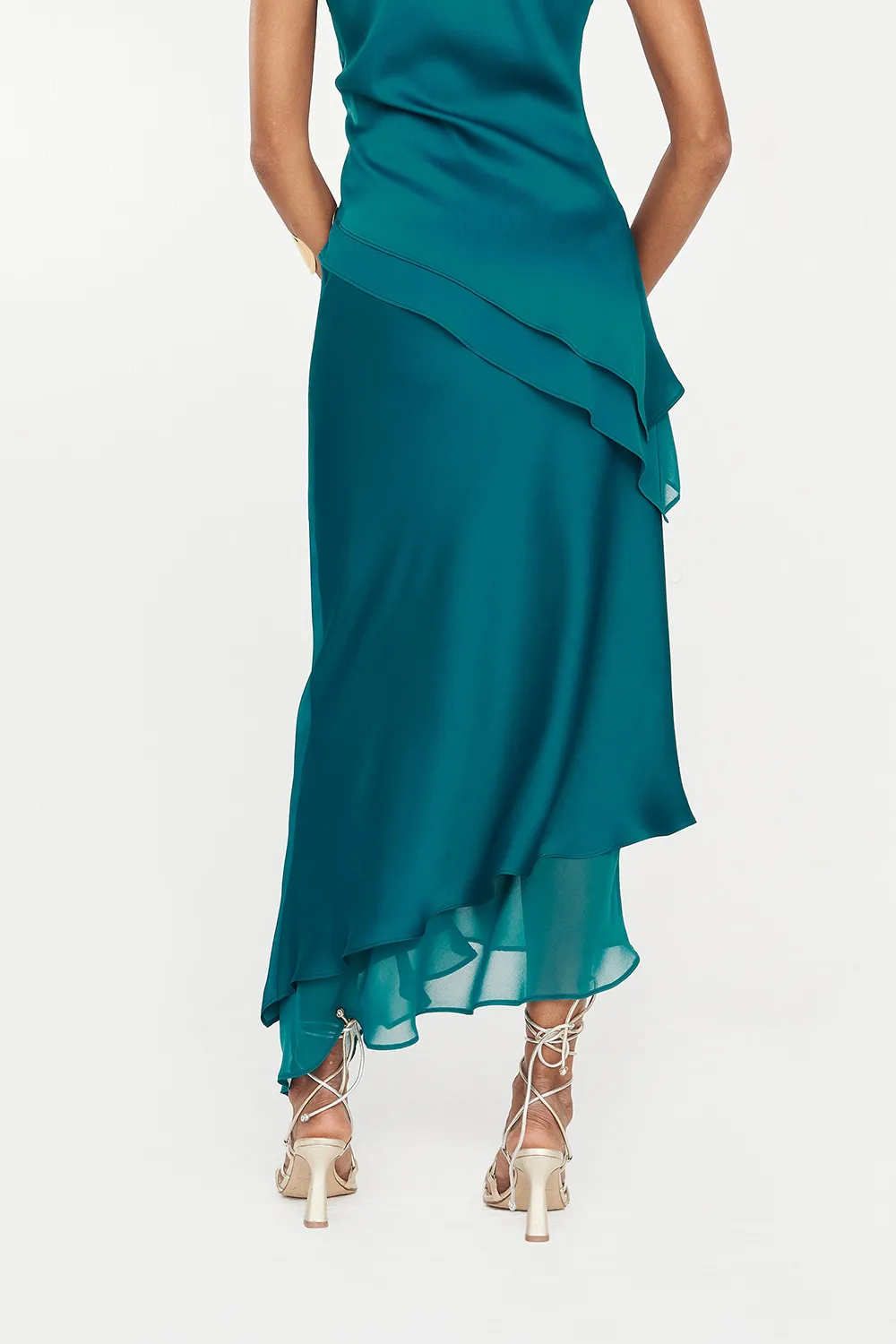 Solid Color Mesh Skirt